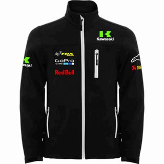 CHAQUETA MOTO CORTAVIENTOS SOFTSHELL TIPO KAWASAKI