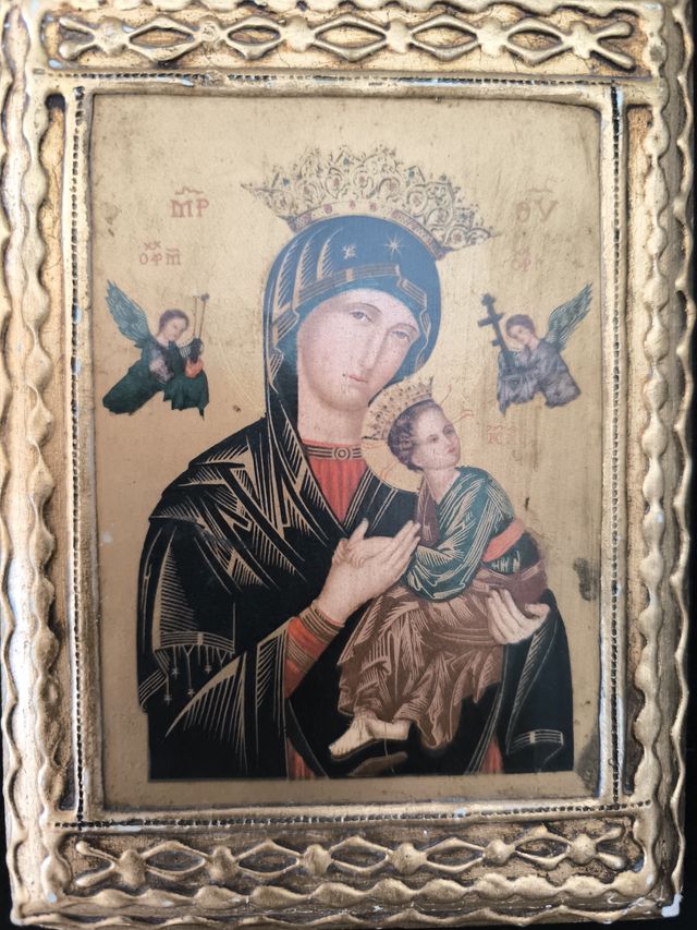 Icono Virgen con Niño y Ángeles