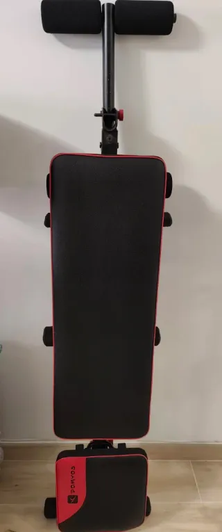 Banco musculación pesas gym Domyos 500 plegable