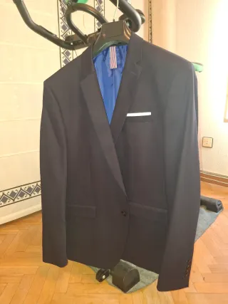 Chaqueta de traje azul hombre