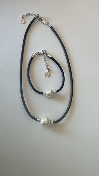 Conjunto collar y pulsera Majorica perla