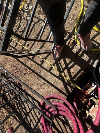 Barandilla metálica con remate de escalera 240X63