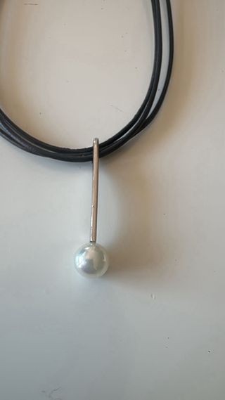Collar Majorica Negro y Plateado