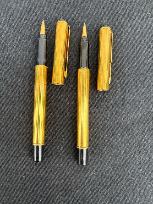 Pareja Bolígrafos Parker Dorados Antiguos