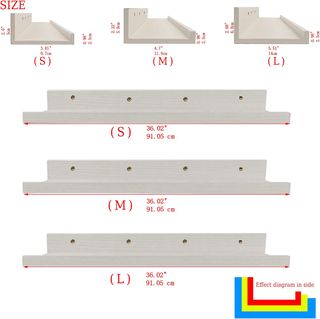 Juego 3 Estantes Pared Madera 90cm