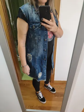 Chaleco/vestido vaquero largo