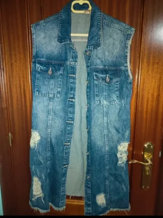 Chaleco/vestido vaquero largo