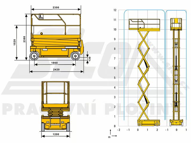 Alquiler Tijera 12Mtrs plataforma elevadora