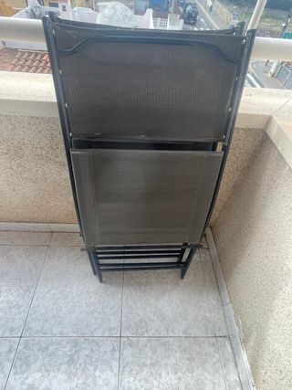 Sedie pieghevoli in metallo e tessuto