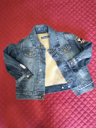 Giacca jeans bimbo 2 anni con pellicciotto