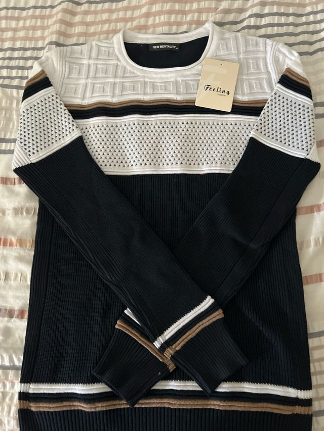 Jersey NEW MENTALITY hombre negro y blanco talla M