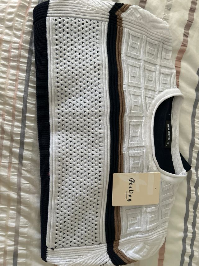 Jersey NEW MENTALITY hombre negro y blanco talla M