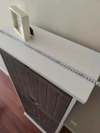 Zapatero Rústico Madera Gris y blanco