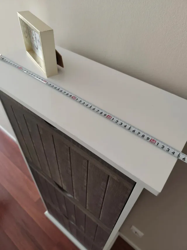 Zapatero Rústico Madera Gris y blanco