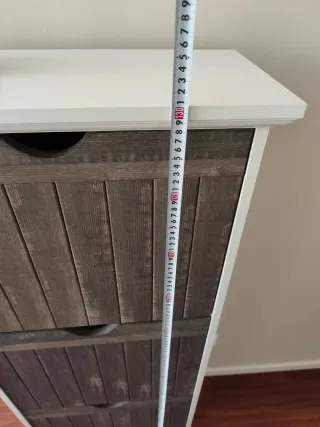 Zapatero Rústico Madera Gris y blanco