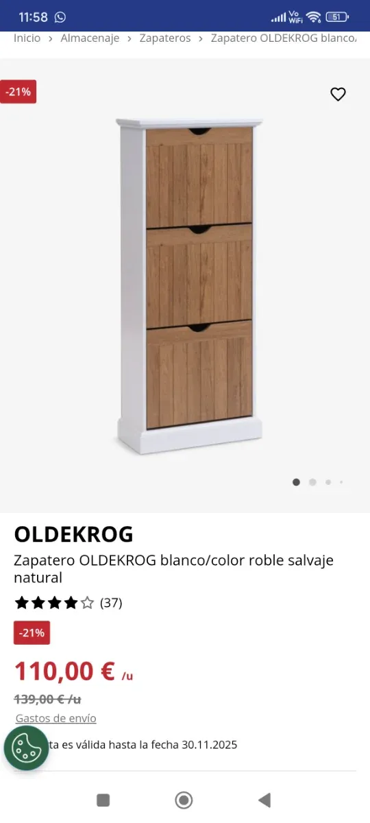 Zapatero Rústico Madera Gris y blanco