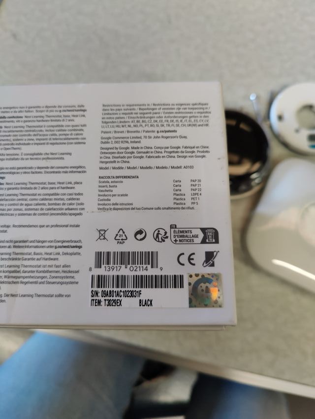 Termostato Google Nest Acero Inoxidable