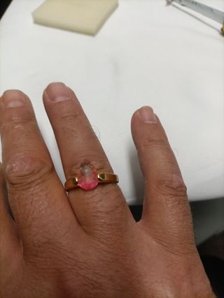 Nuevo,Anillo Acero Inoxidable Rosa Bisutería 