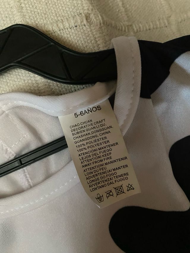 Disfraz Vaca Niño Talla 5-6 Años