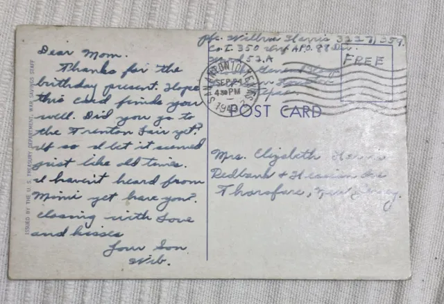 Postal WW2 USA 1943 Buy More War Bonds