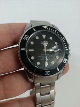 Reloj LIGE de cuarzo plateado y negro