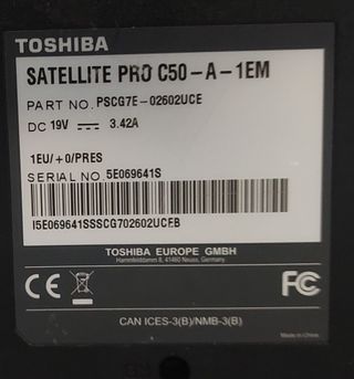 Notebook Toshiba Satellite Pro C50