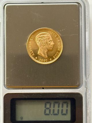 Moneda 25 Pesetas Alfonso XII 1890 Oro