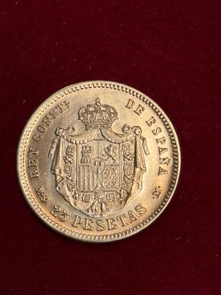 Moneda 25 Pesetas Alfonso XII 1890 Oro