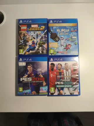 Pack 4 Juegos PS4: LEGO, Human Fall Flat, PES