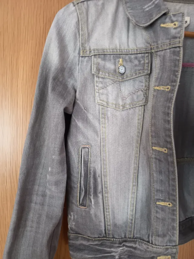 Cazadora vaquera NafNaf gris S
