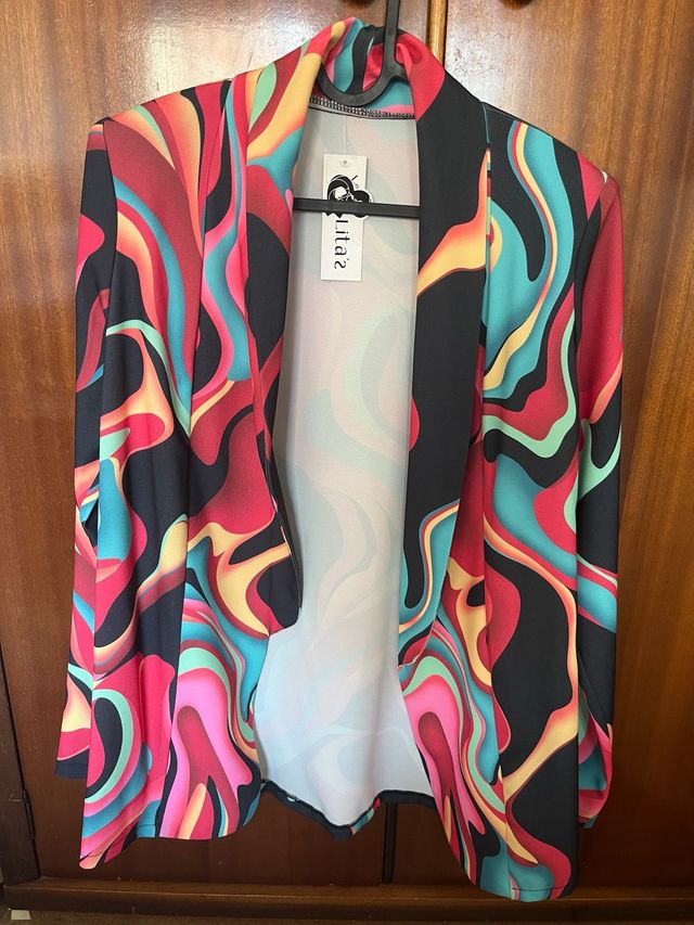 Blazer estampado multicolor