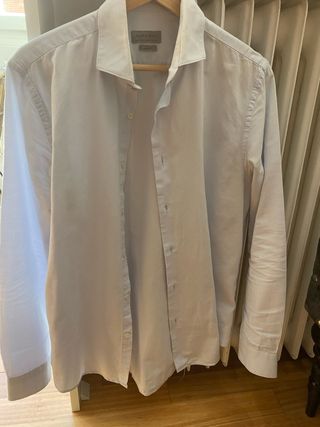 Camisa Zara Man Azul Botones Gemelos