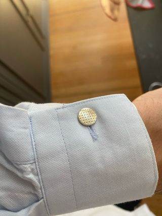 Camisa Zara Man Azul Botones Gemelos