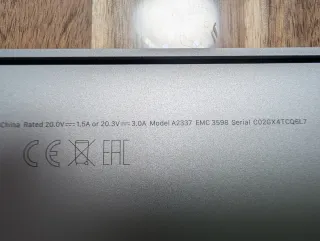 MacBook Air M1 A2338 8GB RAM 256GB SSD