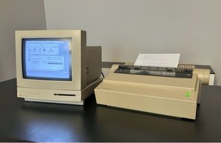 Apple Macintosh LC con BlueSCSI SD 8GB e impresora