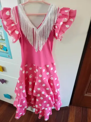 Vestido Flamenca Rosa Lunares