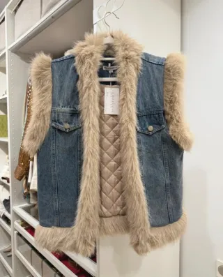 Chaleco vaquero con pelo sintetico