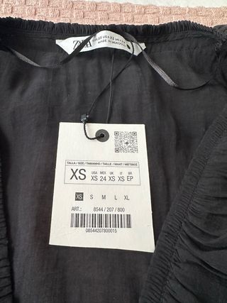 Blusa Zara Negra Volantes 