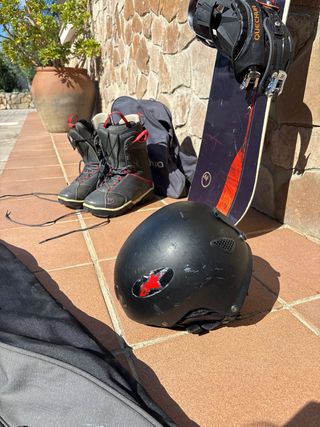 Tabla Snow + Botas + Casco + Funda