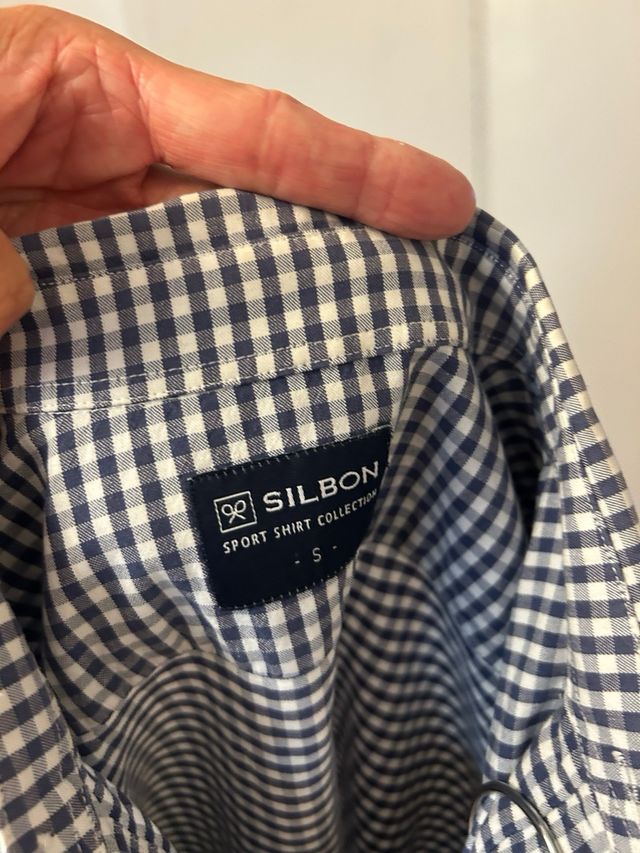 Camisa Silbon cuadros azul y blanco