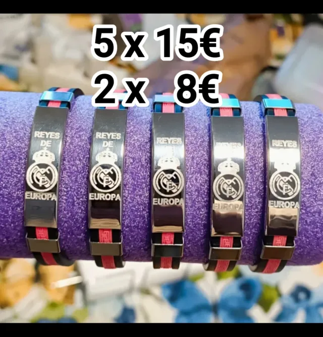2x8€ 5x15€ PULSERA DEL REAL MADRID REYES DE EUROPA