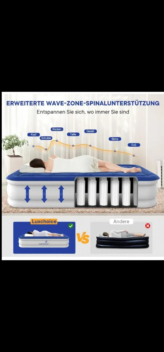 COLCHÓN AUTO-INFLABLE Luxchoice, (Queen).