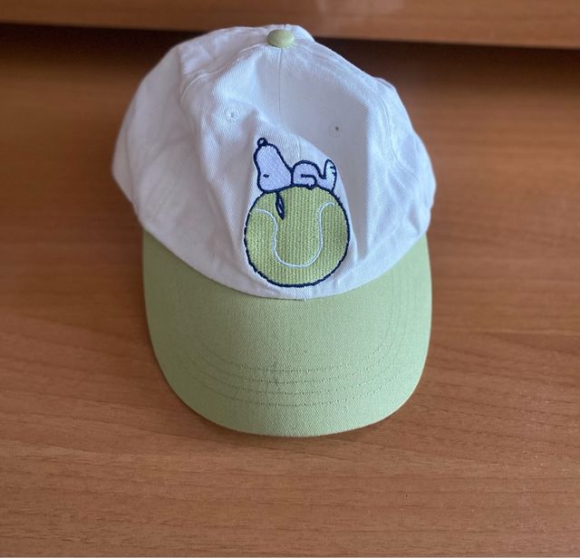 Gorra Snoopy Tenis Blanca y Verde