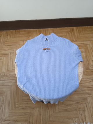 Jersey Massimo Dutti Azul Algodón y Cashmere Talla