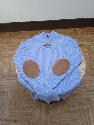 Jersey Massimo Dutti Azul Algodón y Cashmere Talla
