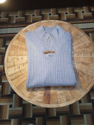 Jersey Massimo Dutti Azul Algodón y Cashmere Talla