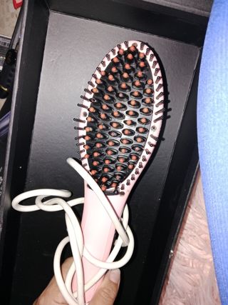 Cepillo Plancha Pelo Rosa Eléctrico