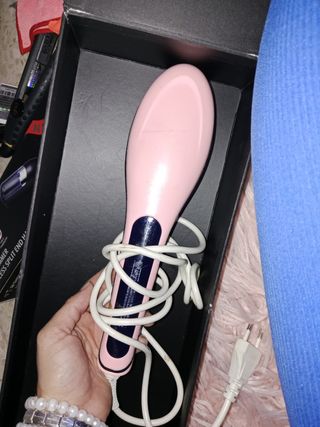 Cepillo Plancha Pelo Rosa Eléctrico
