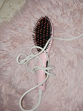 Cepillo Plancha Pelo Rosa Eléctrico