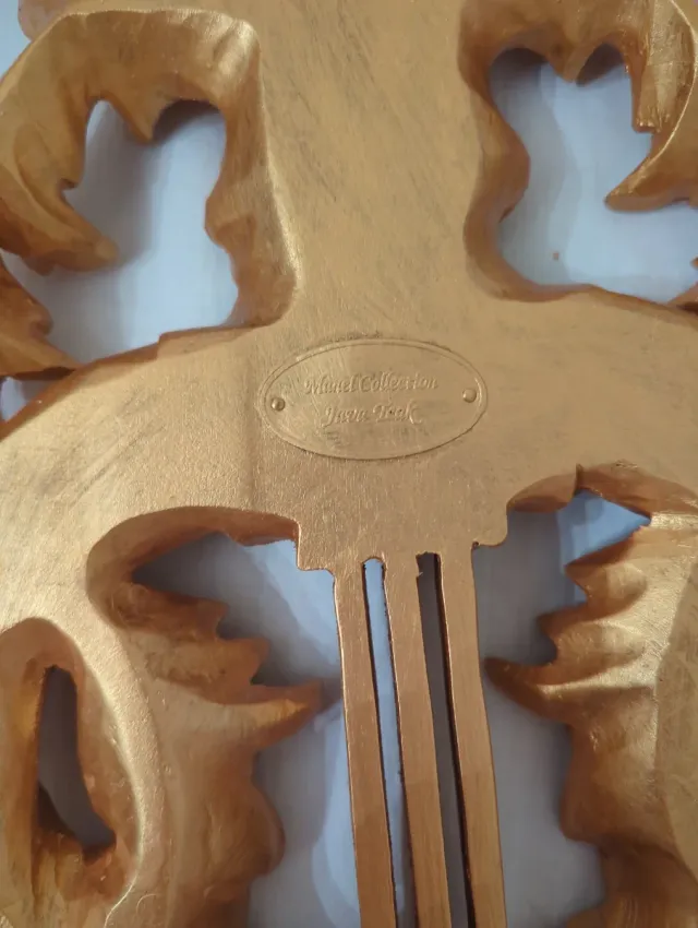 Arpa Decorativa Madera Dorada